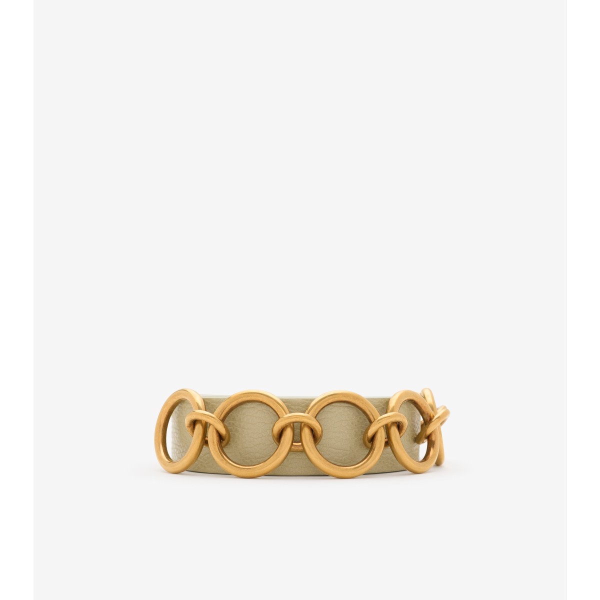Burberry Leather Ring Belt In Hunter