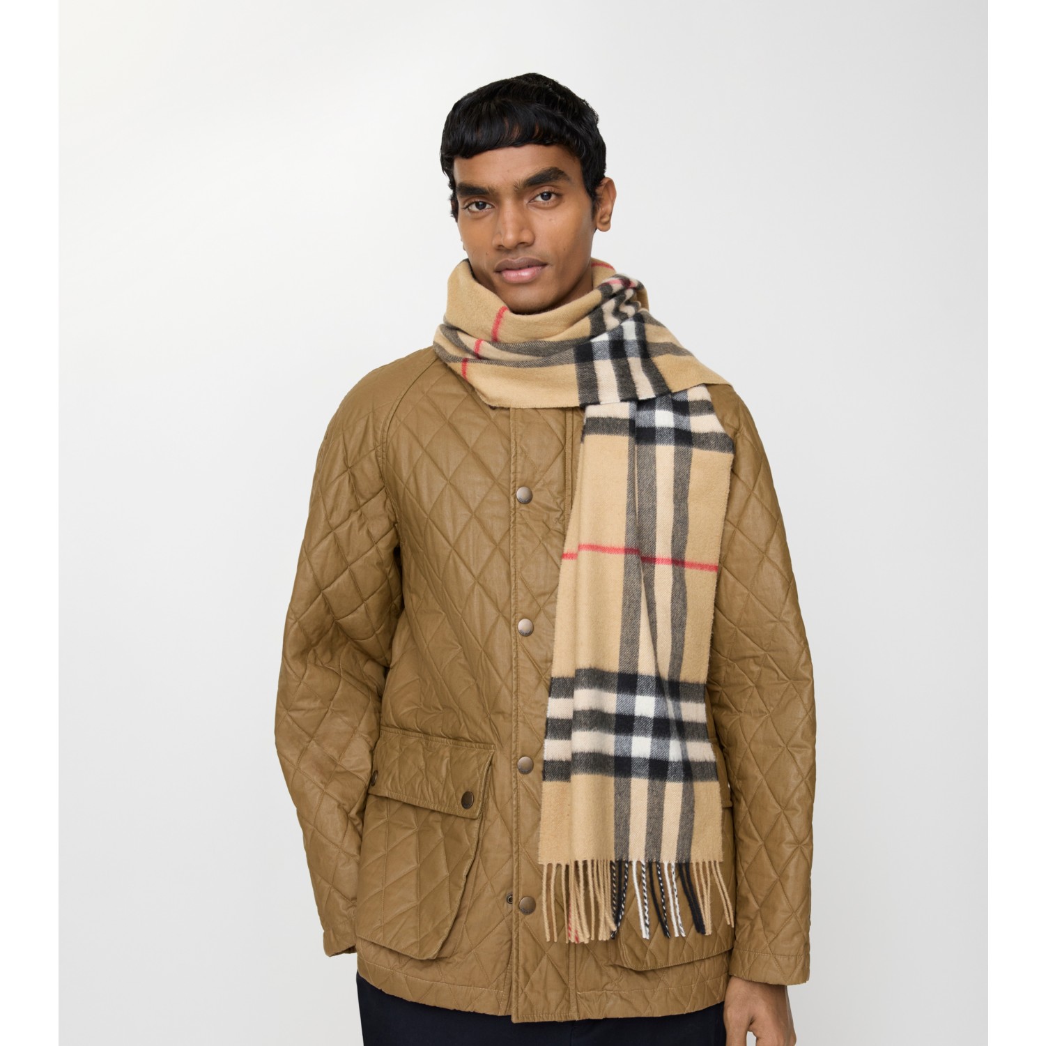 Check Cashmere Scarf in Archive beige | Burberry® Official