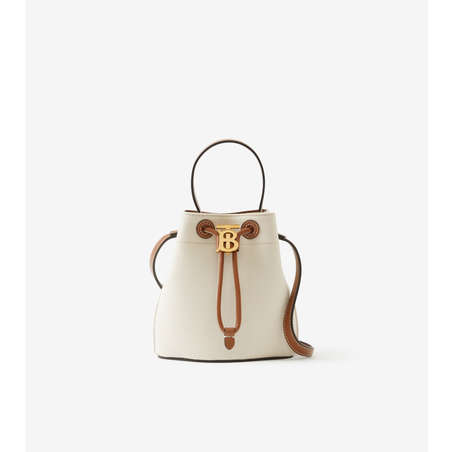 Mini TB Bucket Bag in Natural/malt Brown - Women | Burberry® Official