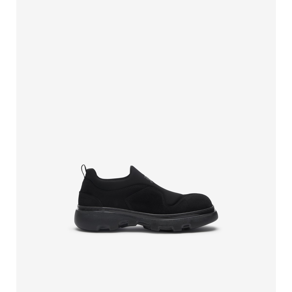 Burberry Suede Foam Sneakers In Black