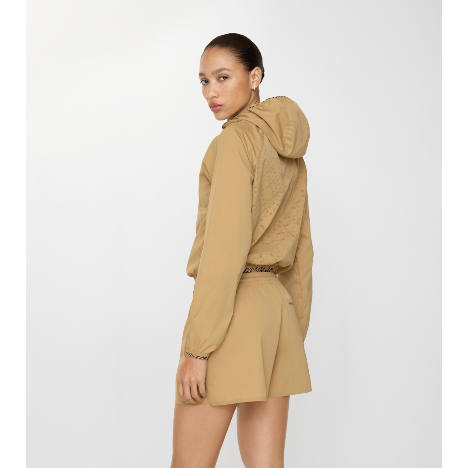 Stretch Nylon Shorts in Beige - Women | Burberry® Official