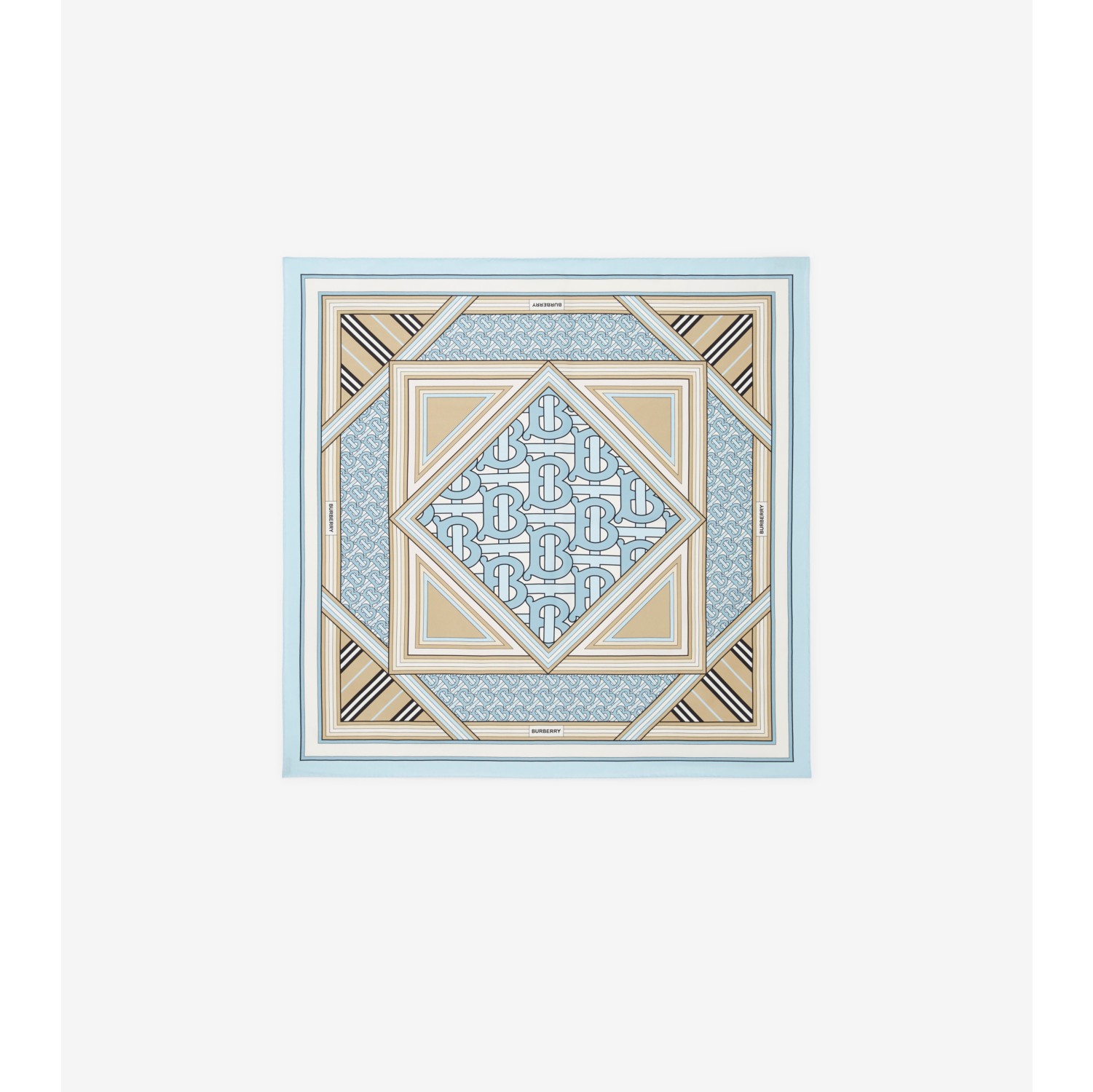 Montage Print Silk Square Scarf in Pale blue/pistachio | Burberry® Official