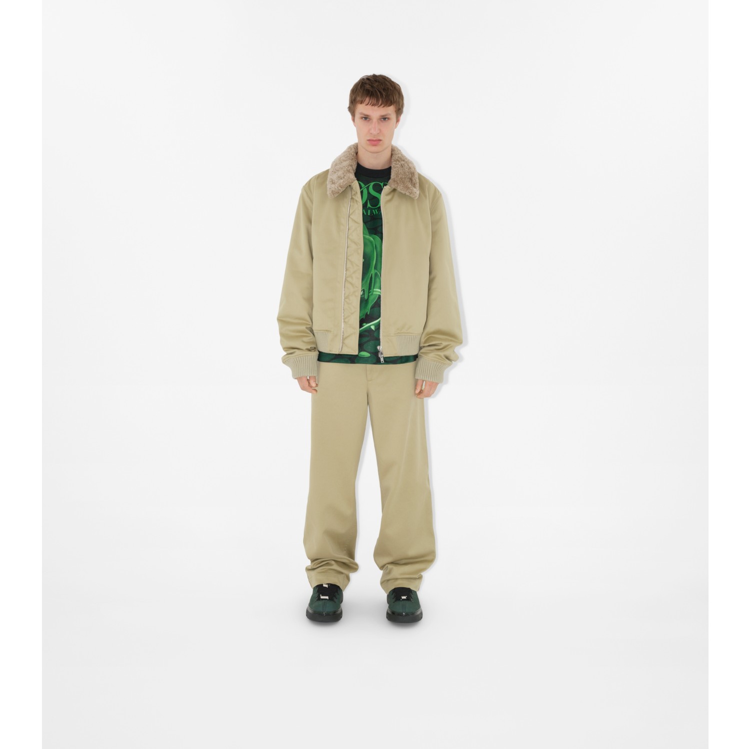 Burberry green bomber outlet jacket