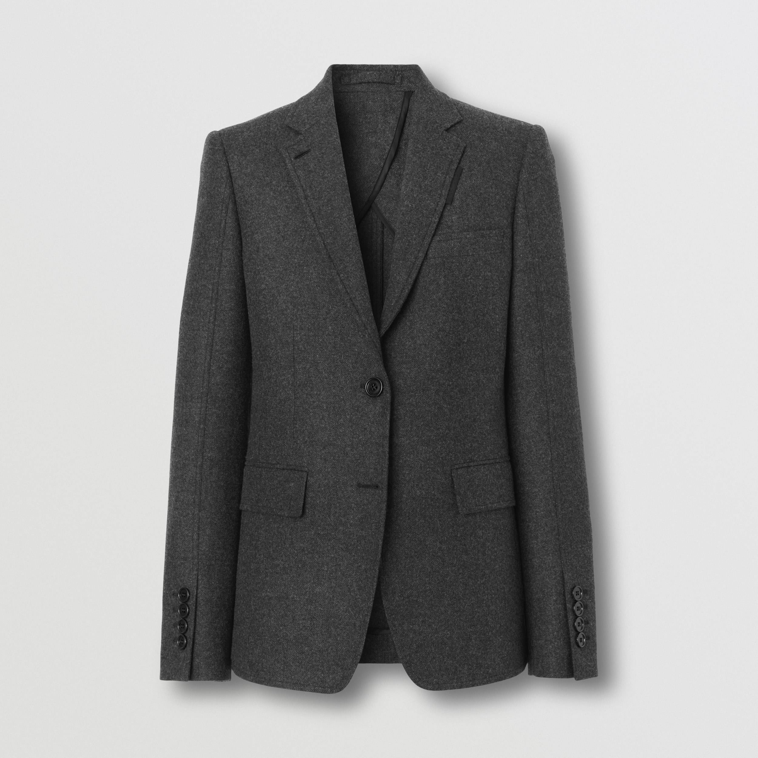 Jaqueta de alfaiataria de lã (Cinza Escuro Mesclado) - Mulheres | Burberry® oficial - 4