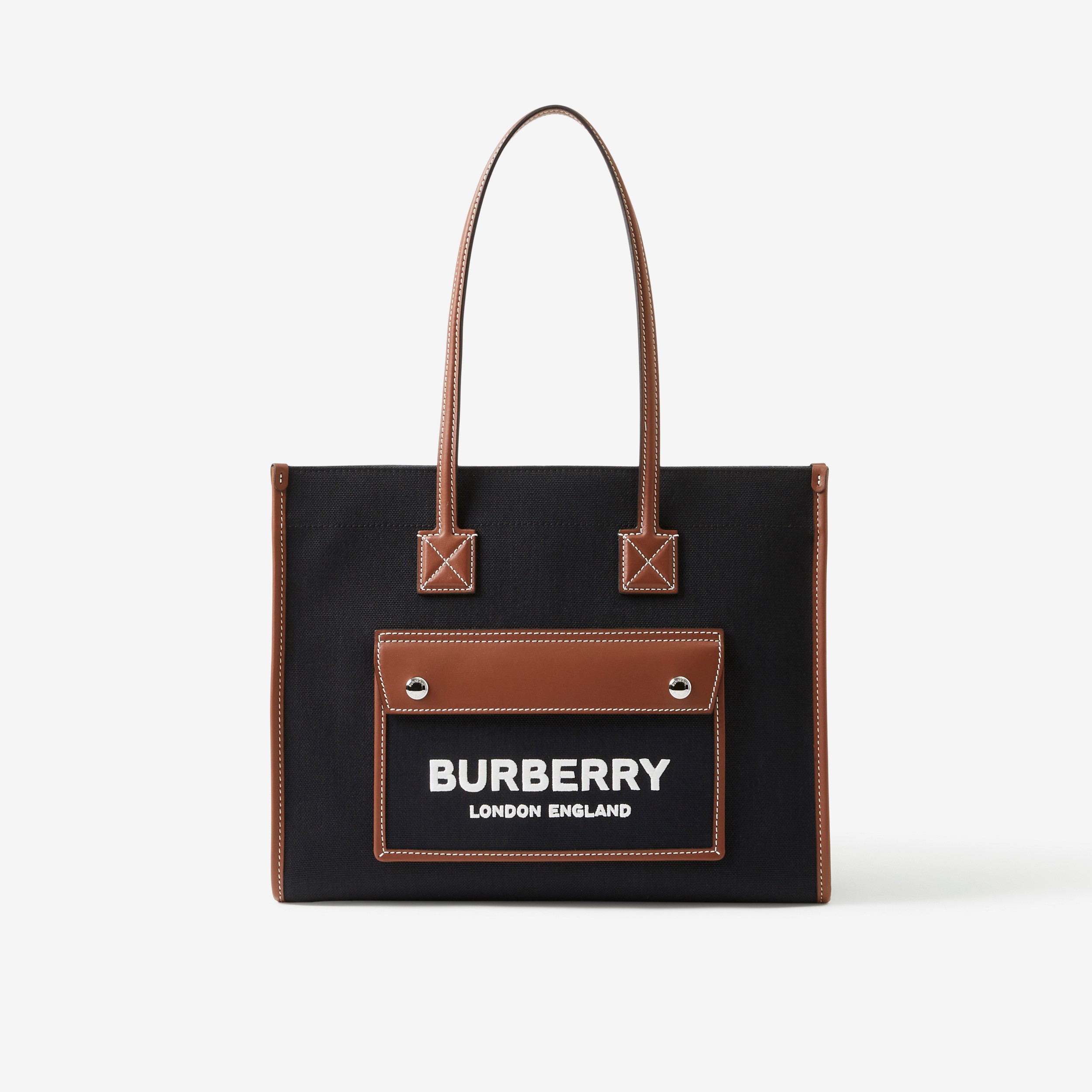 Small Freya Tote in Black/tan - Women | Burberry® Official - 1