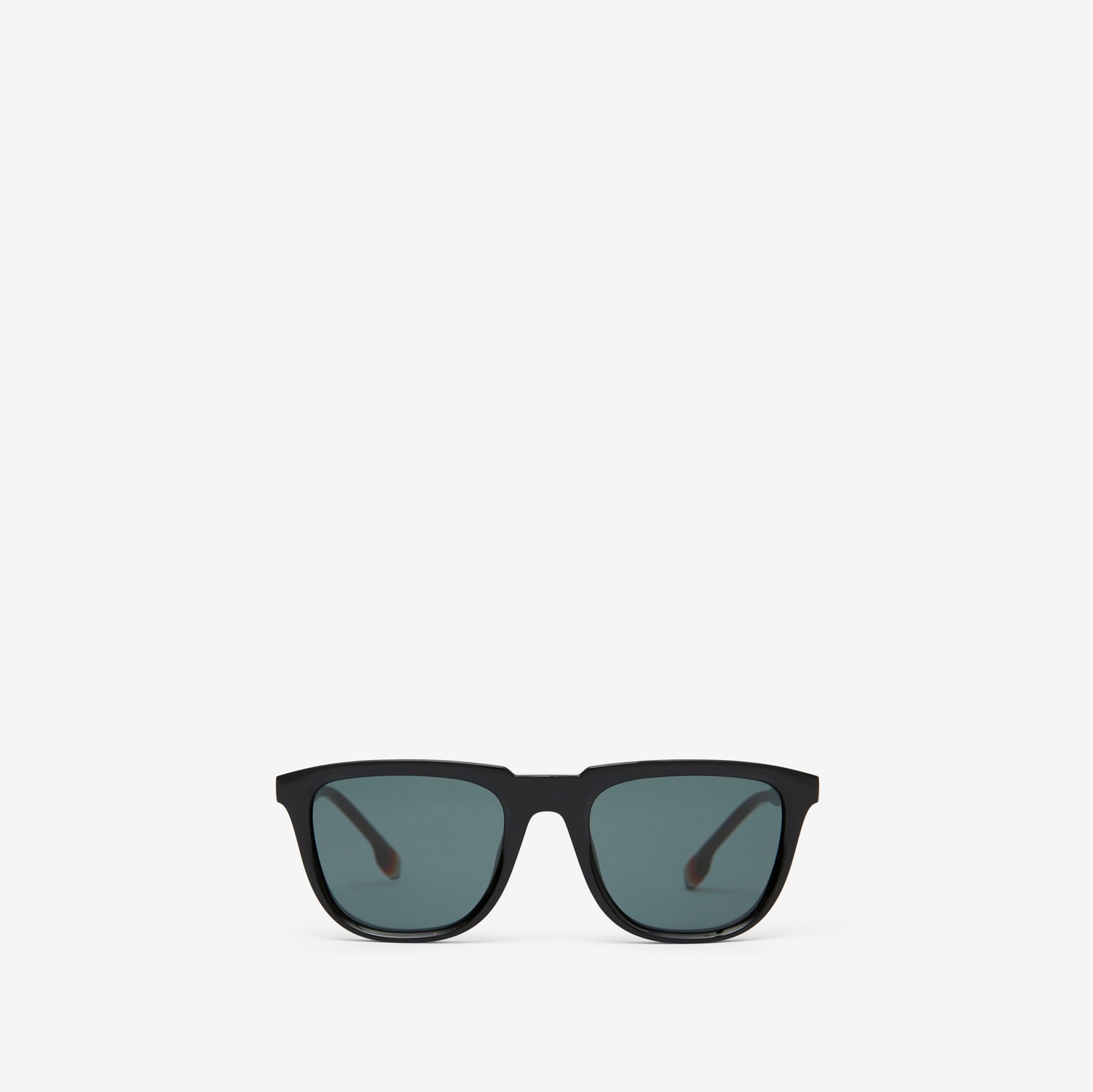 Óculos de sol com armação quadrada e detalhe de listras (Preto) - Homens | Burberry® oficial