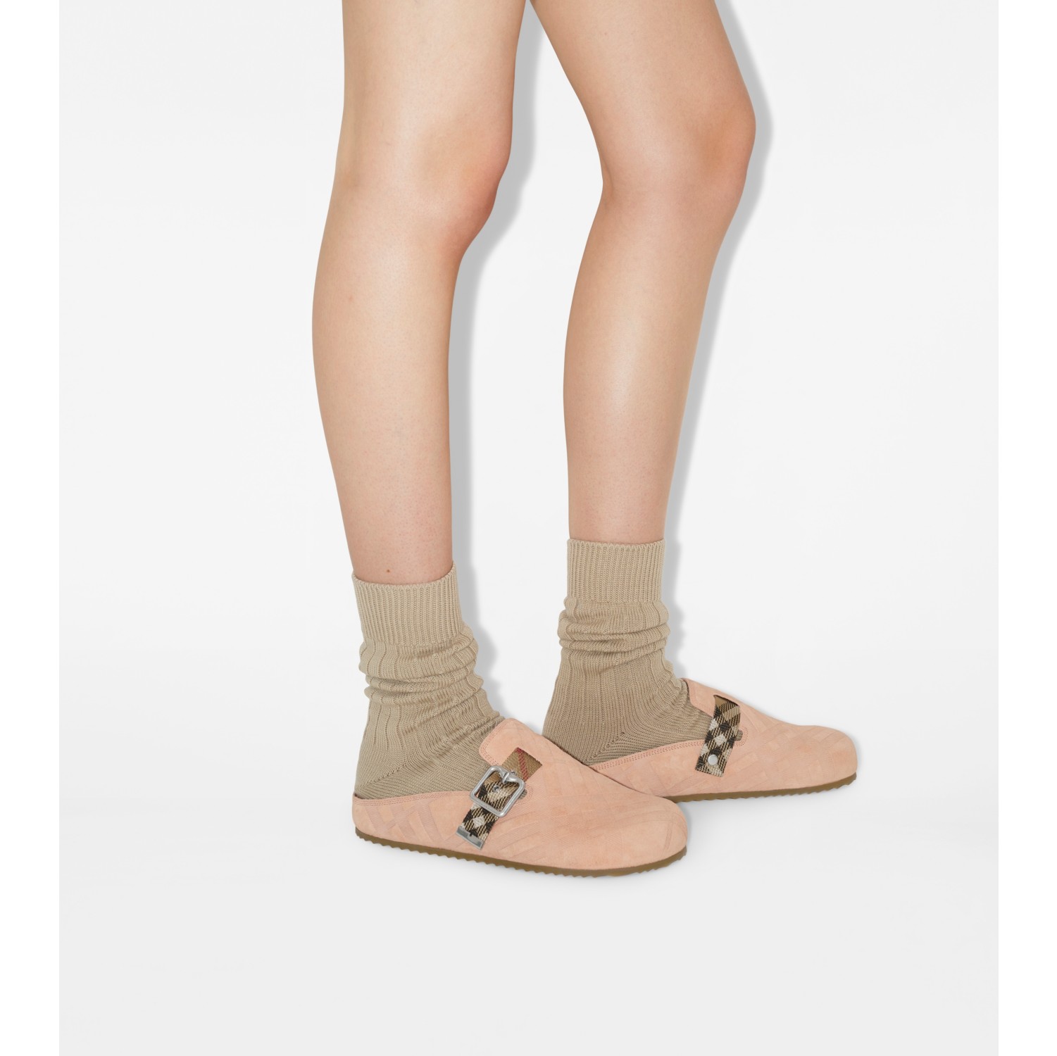 Check Suede Urchin Clogs
