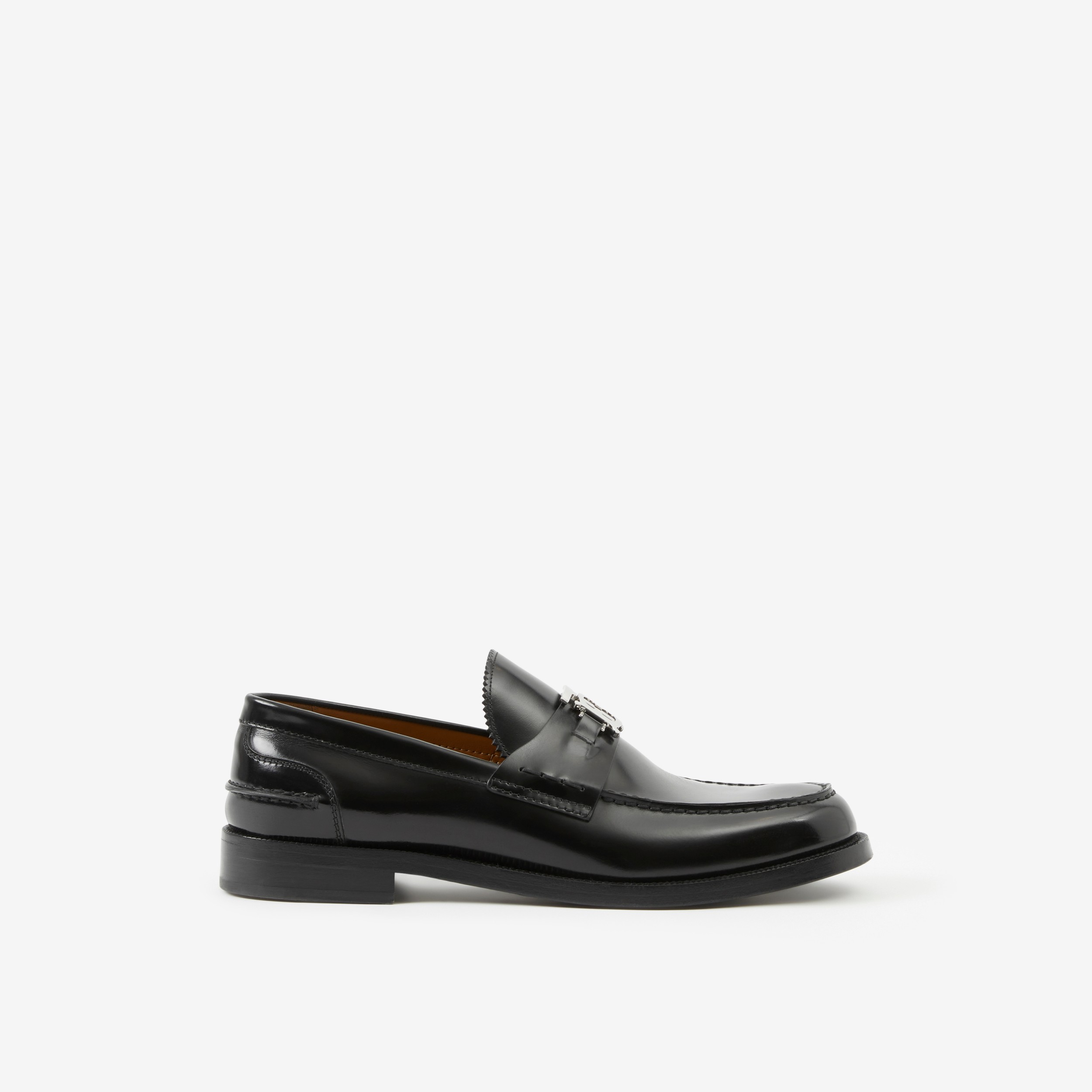 Monogram Motif Leather Loafers in Black - Men | Burberry® Official