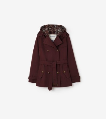 バーバリー　フィルドジャケット Short Tropical Gabardine Foxfield Trench Coat in Vineyard red
