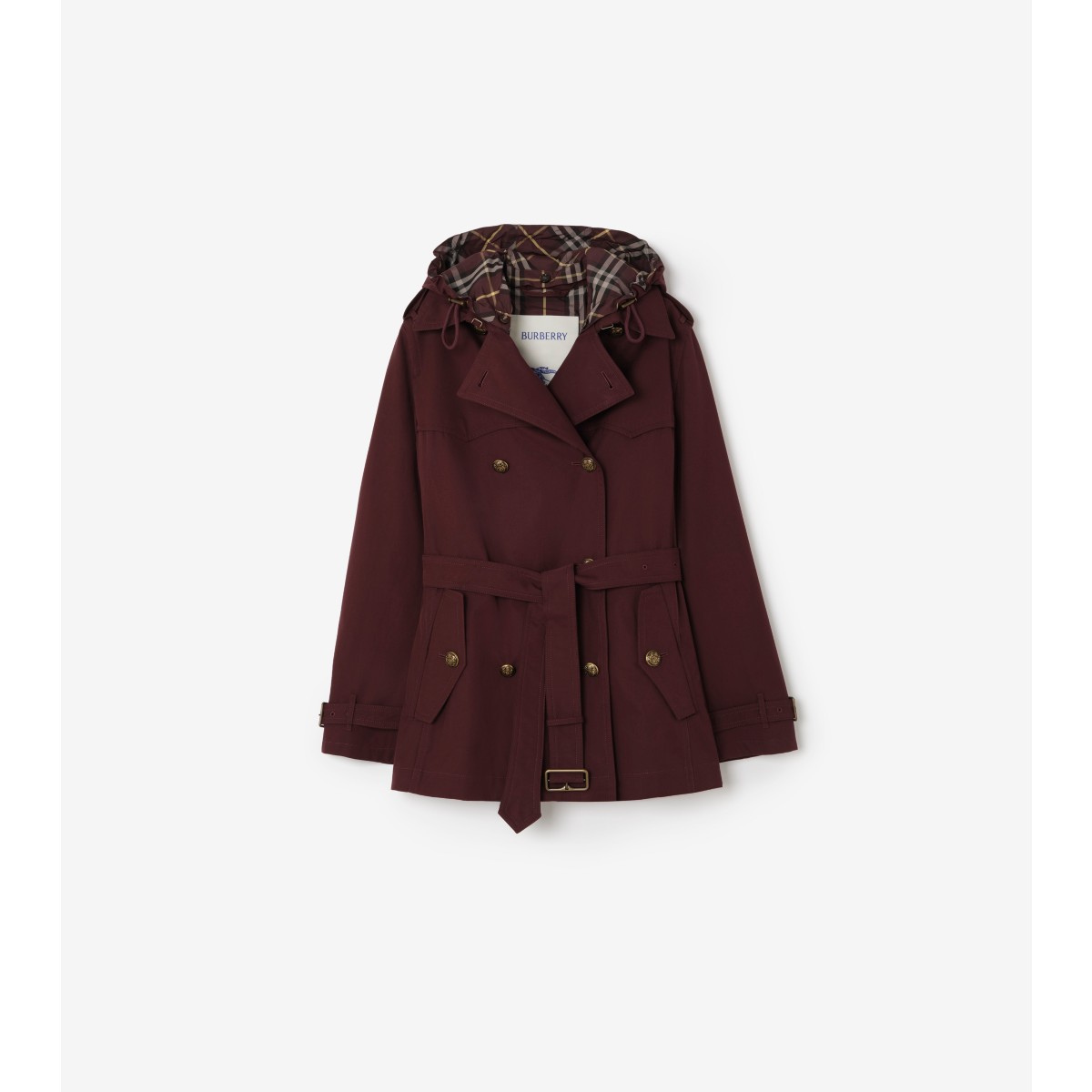  Check Short Tropical Gabardine Foxfield Trench Coat