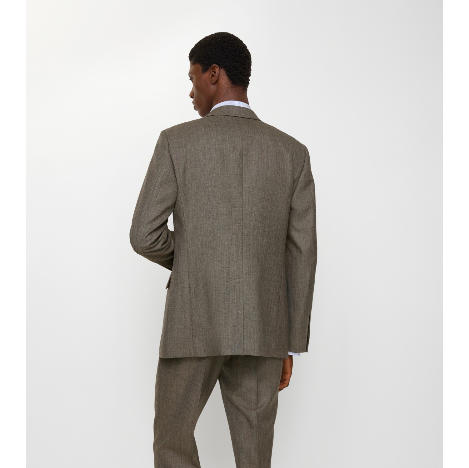 Sharkskin Wool Tailored Jacket in Soil brown/calico beige - Men | Burberry® Official