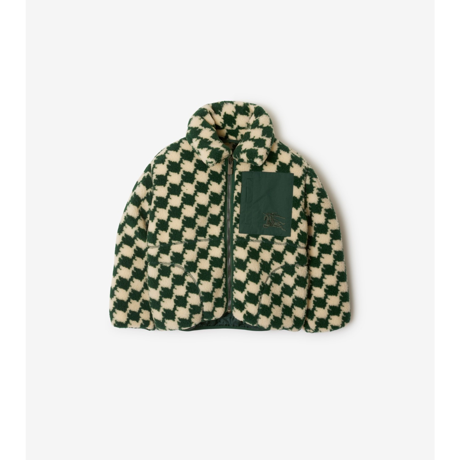 Duckstooth Fleece Jacket in Dark moss Burberry Official