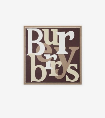 Block Print Cotton Silk Scarf in Port brown | Burberry® Official
