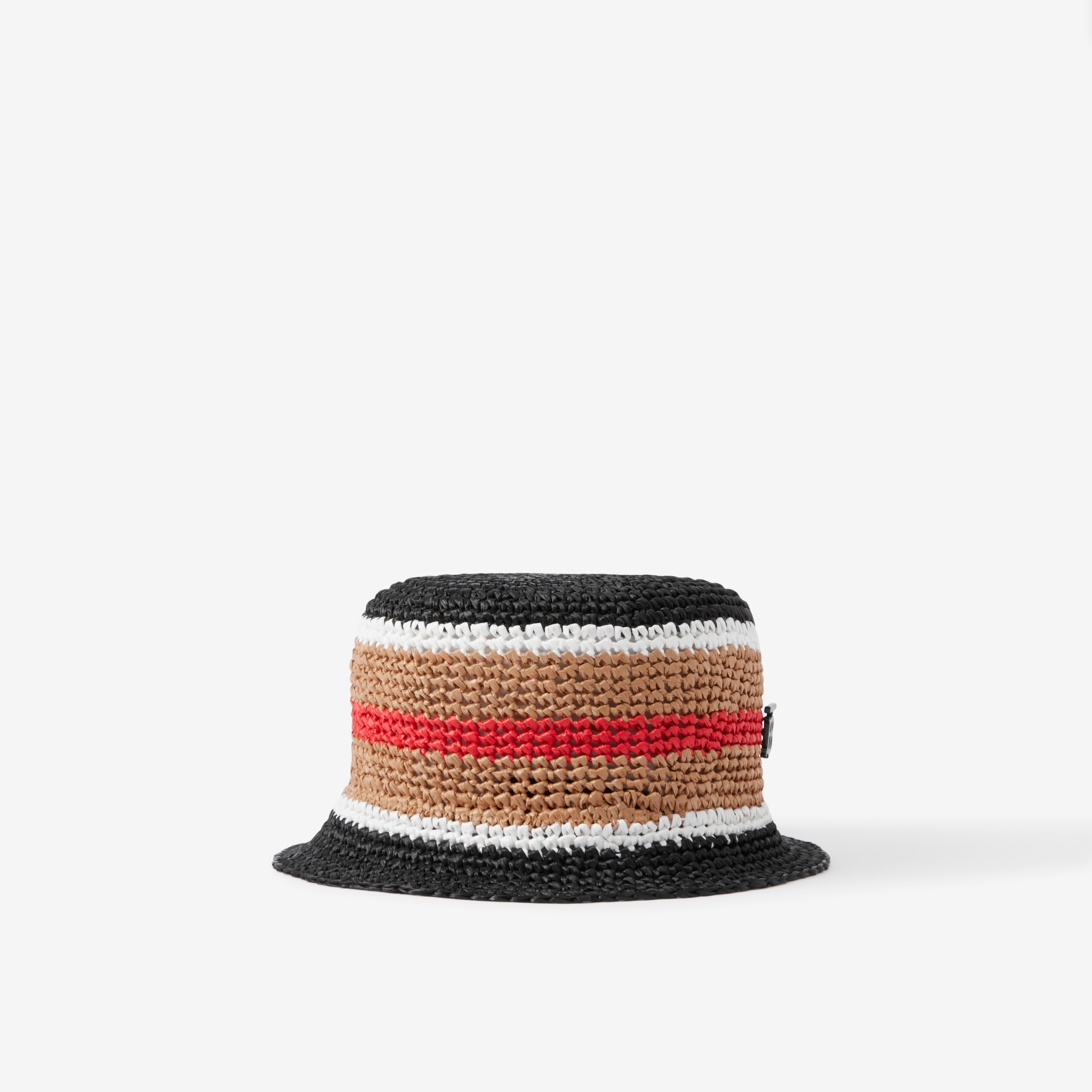 Monogram Motif Striped Raffia-effect Bucket Hat in Archive Beige | Burberry®  Official