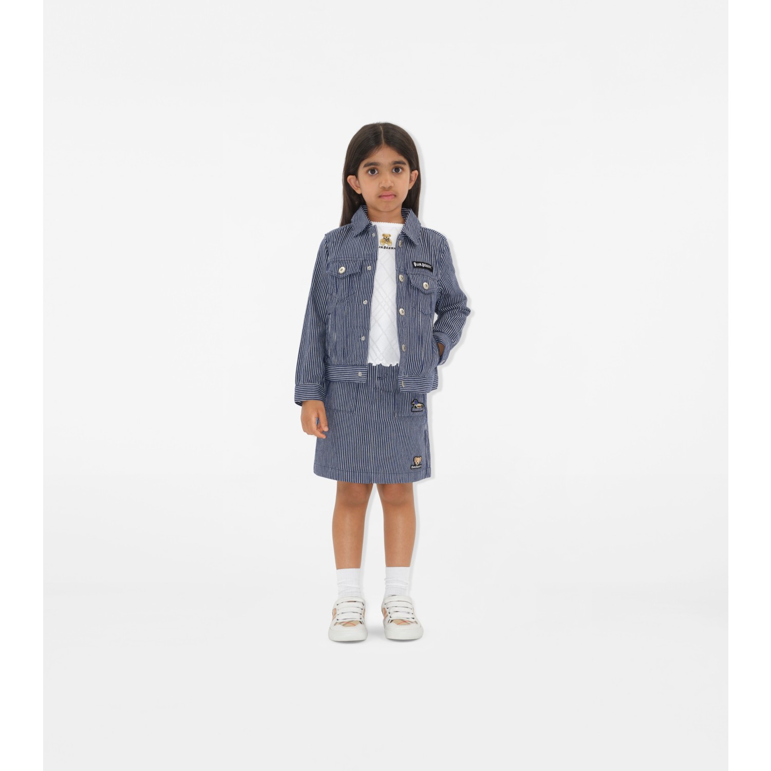 Jupe en denim à rayures