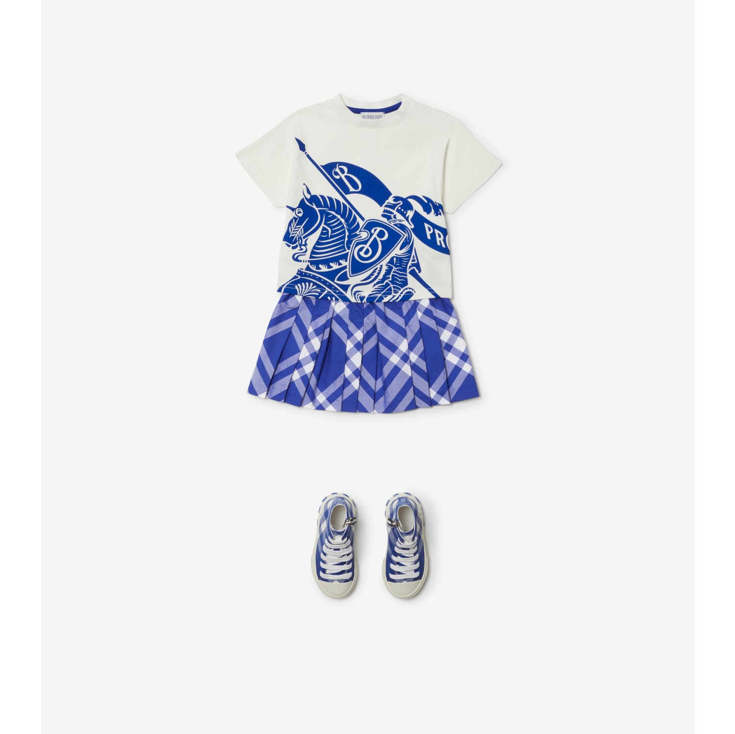 Gonna a pieghe in cotone Check