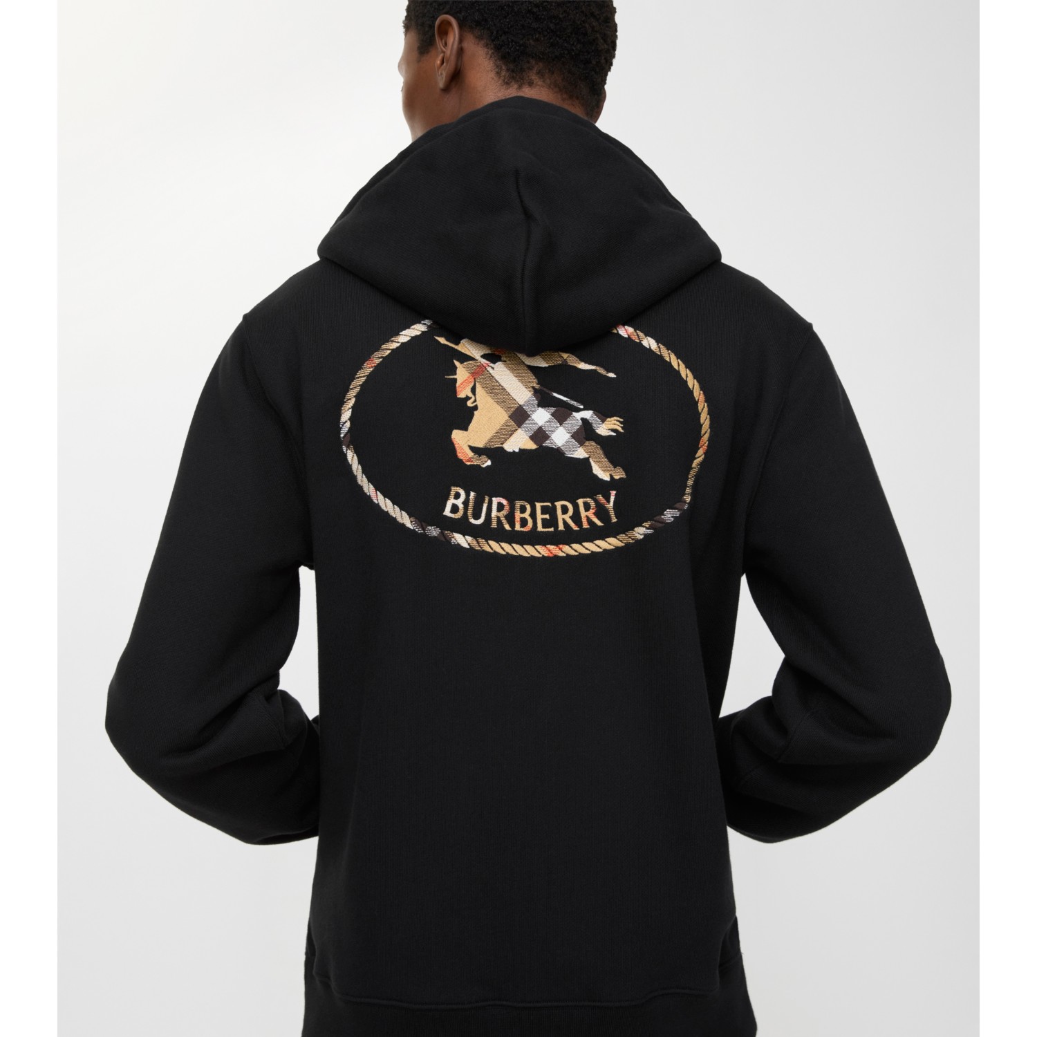 Check Knight Stamp Cotton Zip Hoodie - thumbnail 3