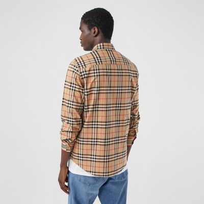 burberry check shirt mens