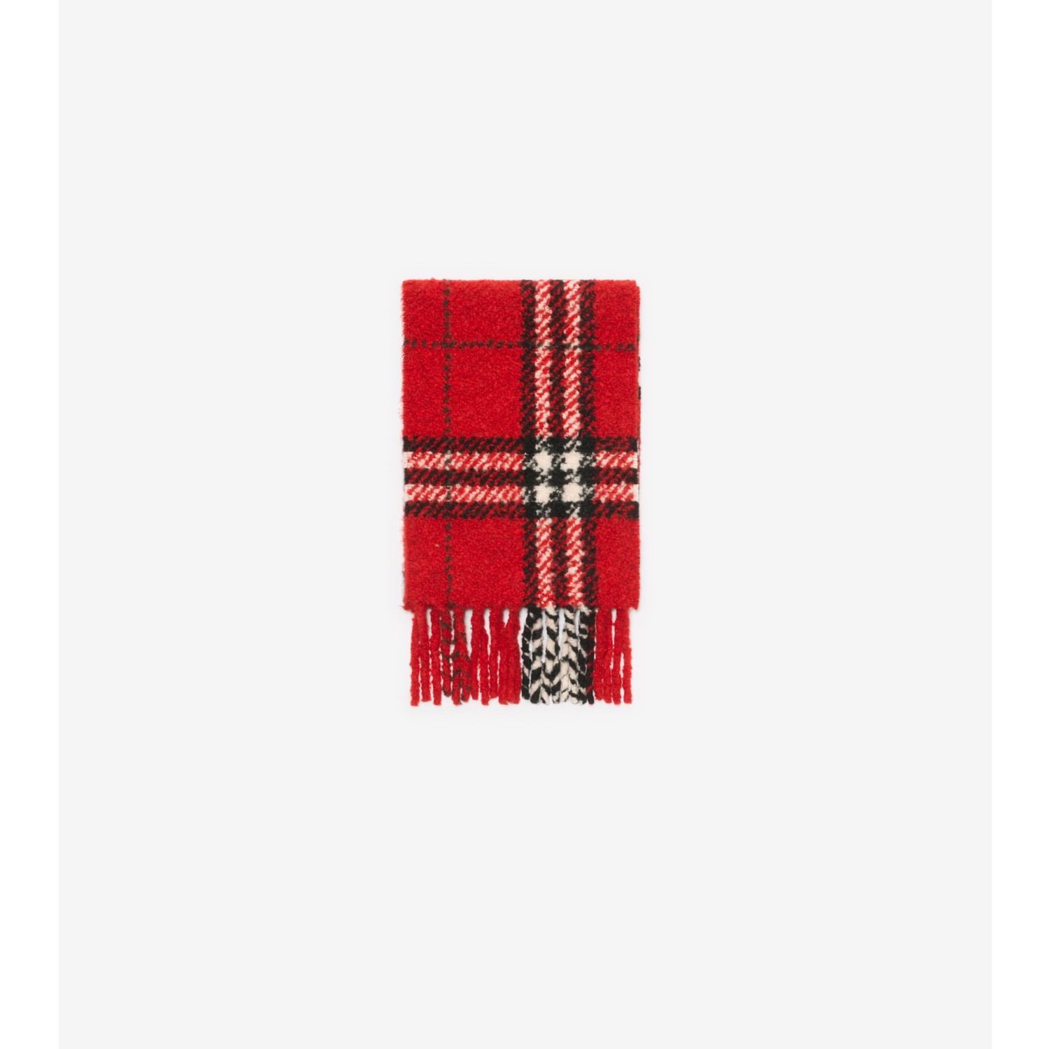 Check Alpaca Wool Blend Bouclé Scarf