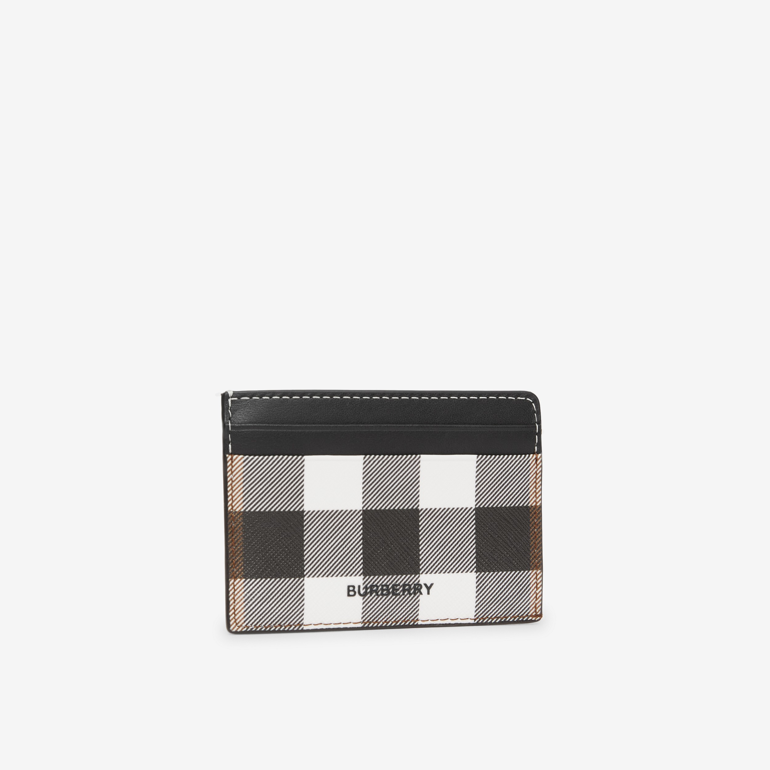 Check and Leather Card Case in Dark Birch Brown - Men | Burberry® Official - 2