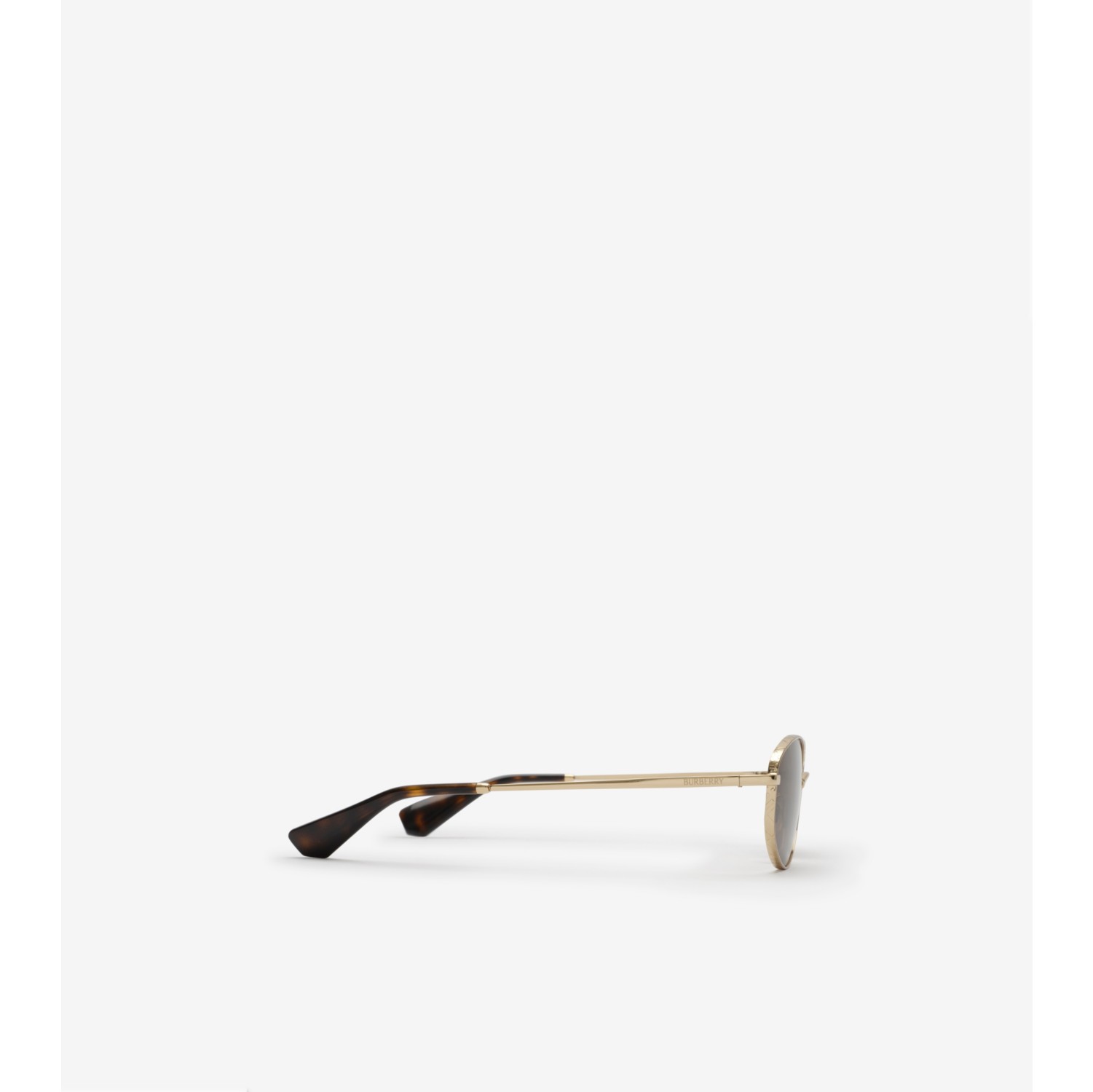 Ovale Sonnenbrille aus Metall in Check