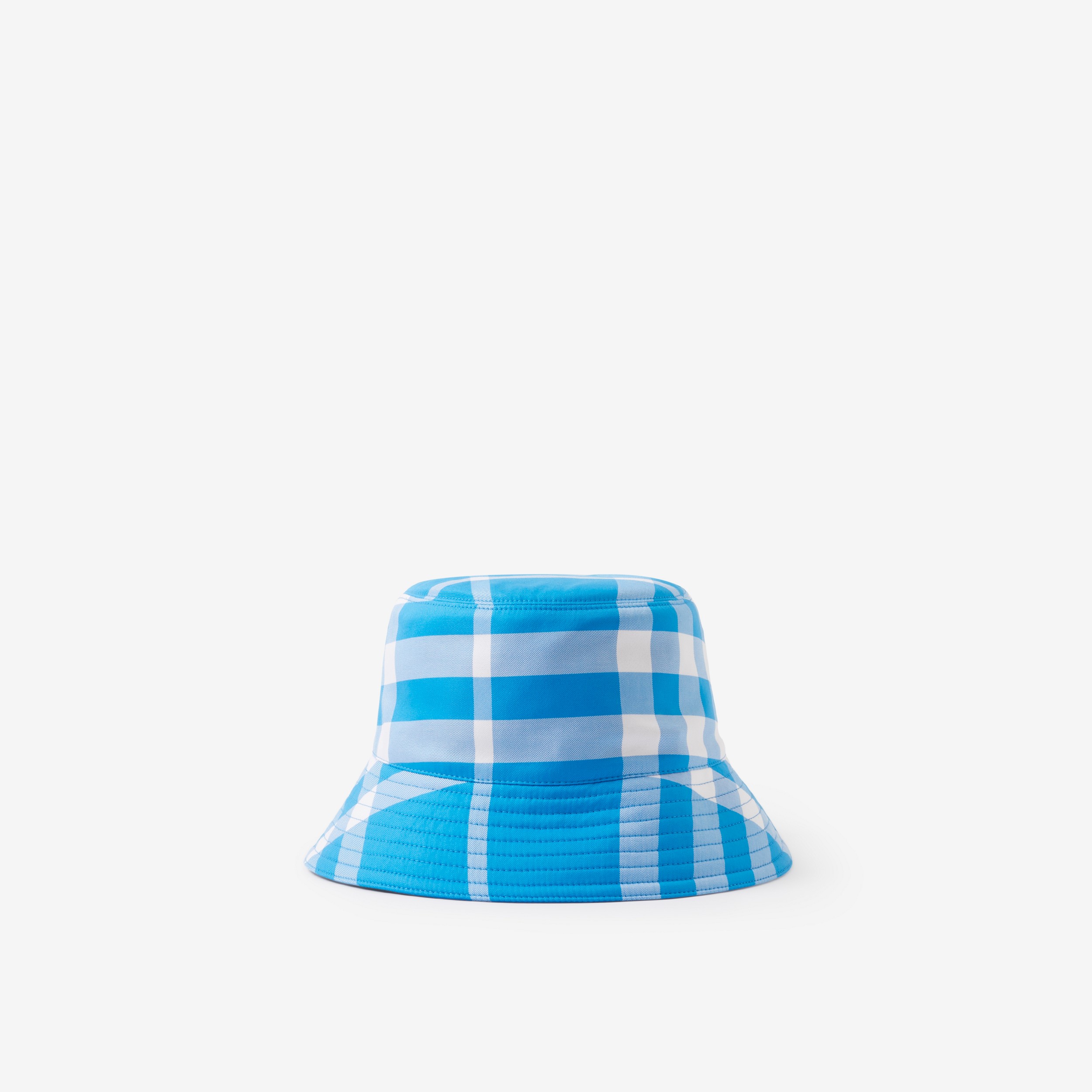 Check Cotton Bucket Hat in Vivid Blue | Burberry® Official - 3