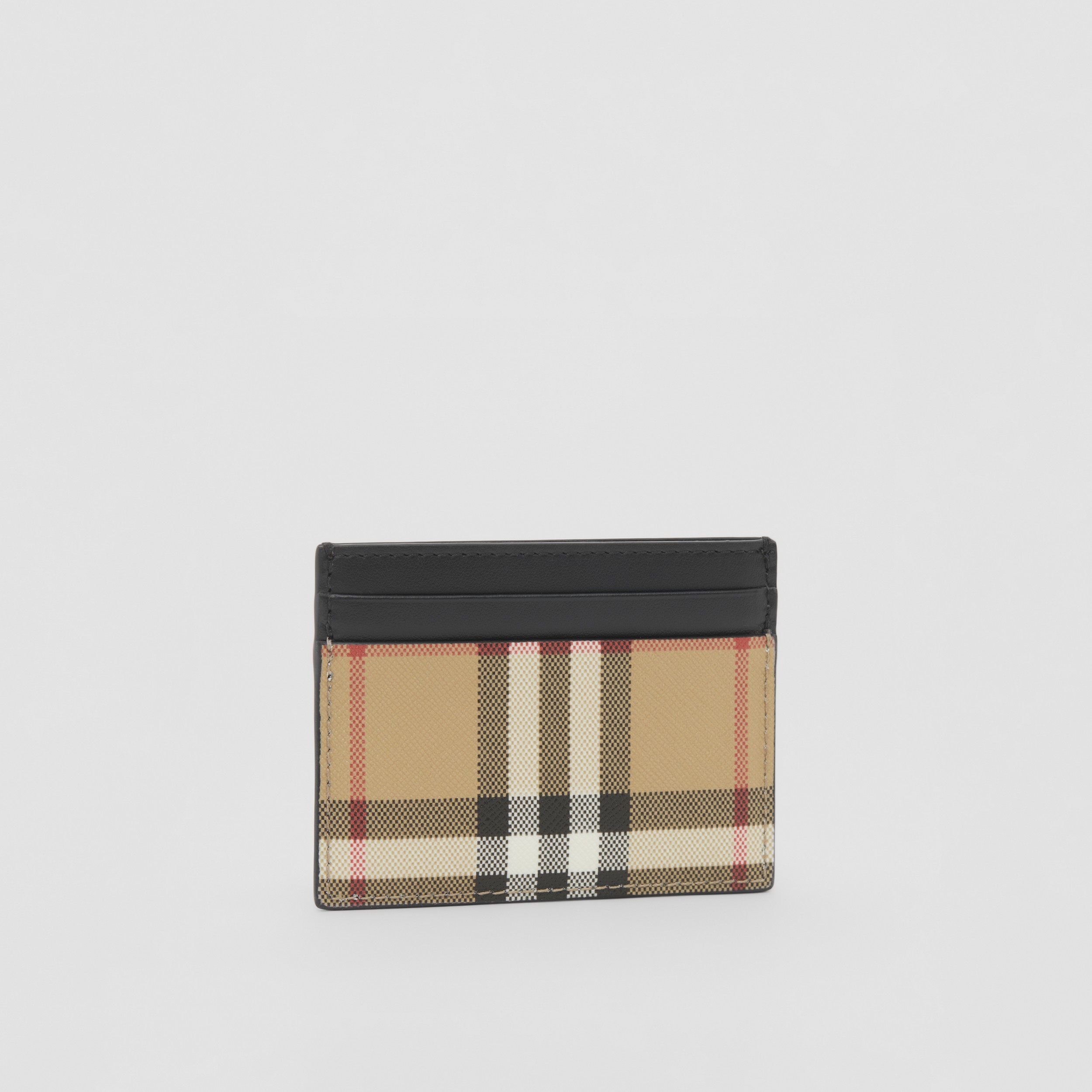 Vintage Check and Leather Card Case in Archive Beige/black - Women | Burberry® Official - 4