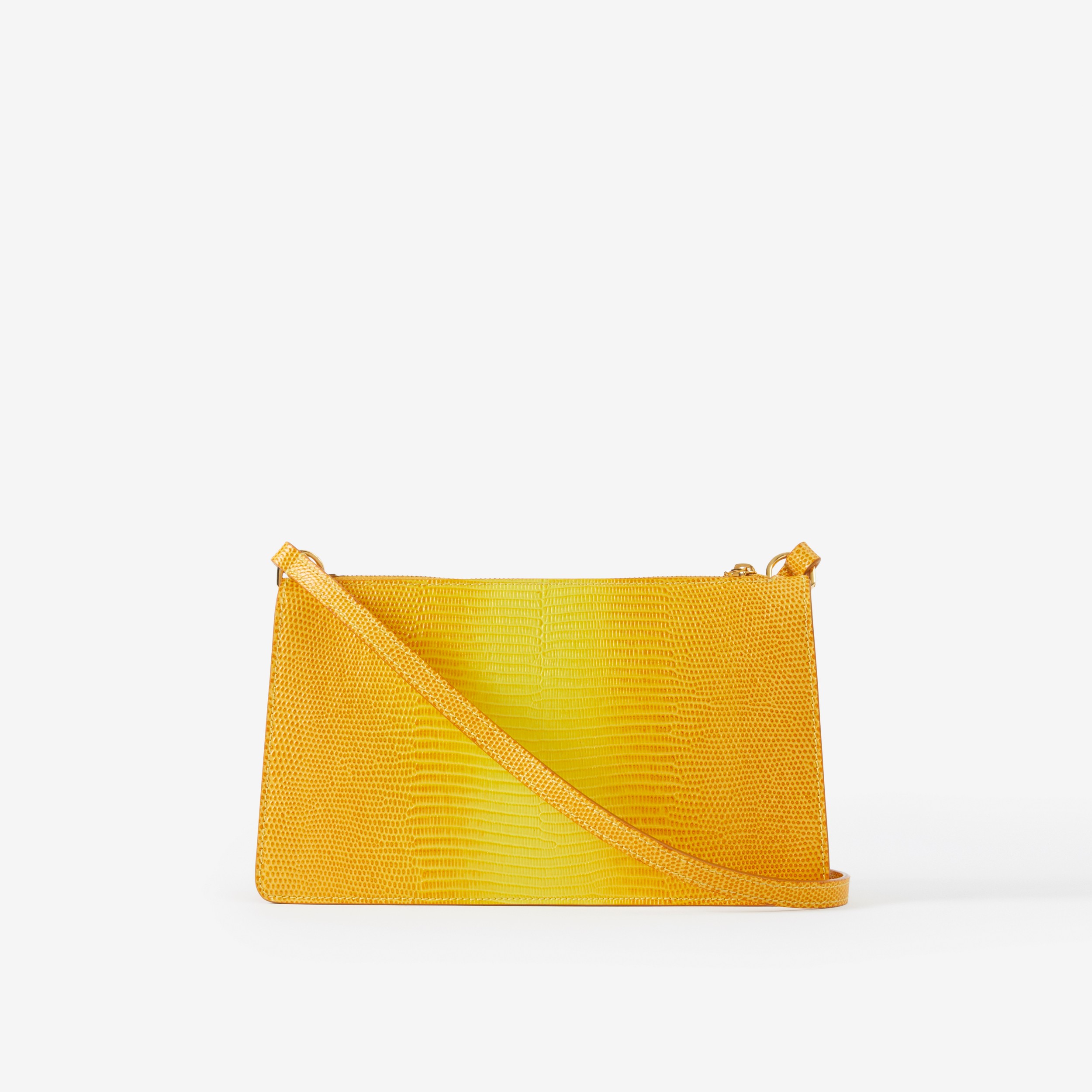 Embossed Leather Mini TB Shoulder Pouch in Cool Lemon - Women | Burberry® Official - 3
