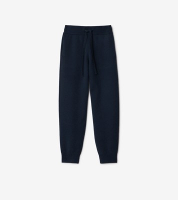 Cashmere Blend Jogging Pants in Navy - Women | Burberry® Official
