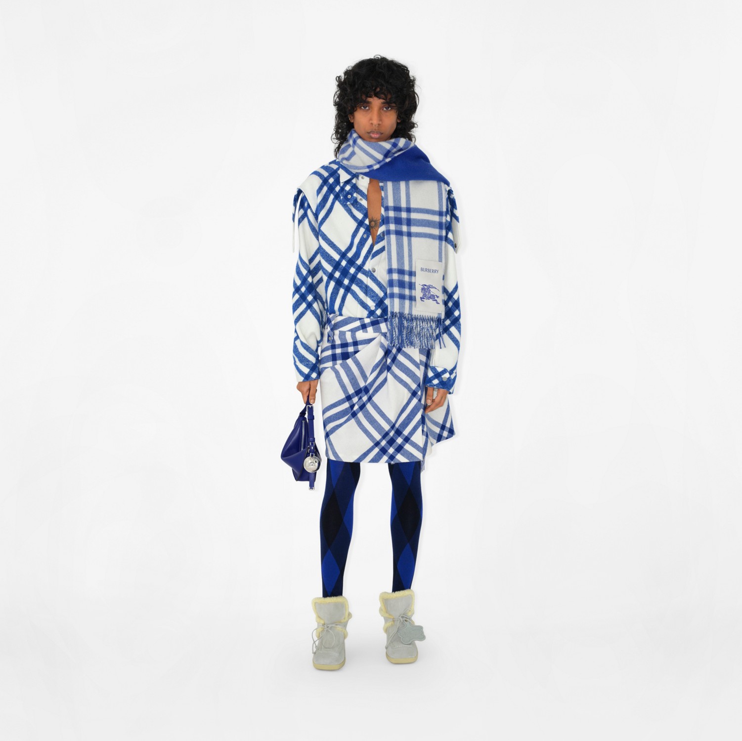 Reversible Check Cashmere Scarf