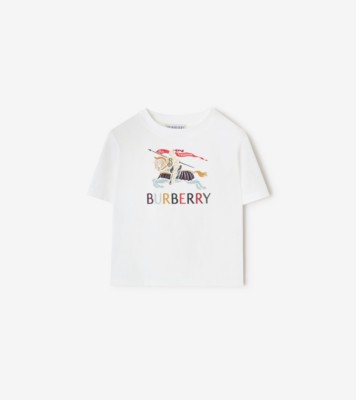 Knight Cotton T-shirt in White | Burberry® Official