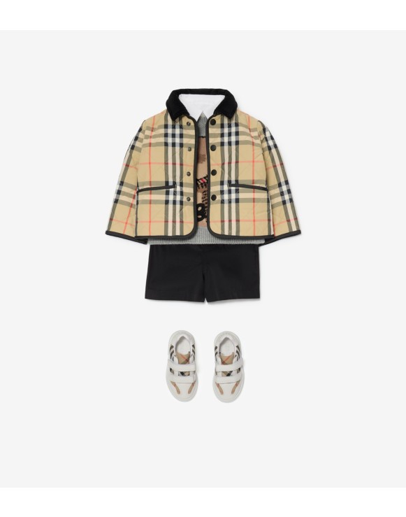 Check Quilted Nylon Barn Jacket