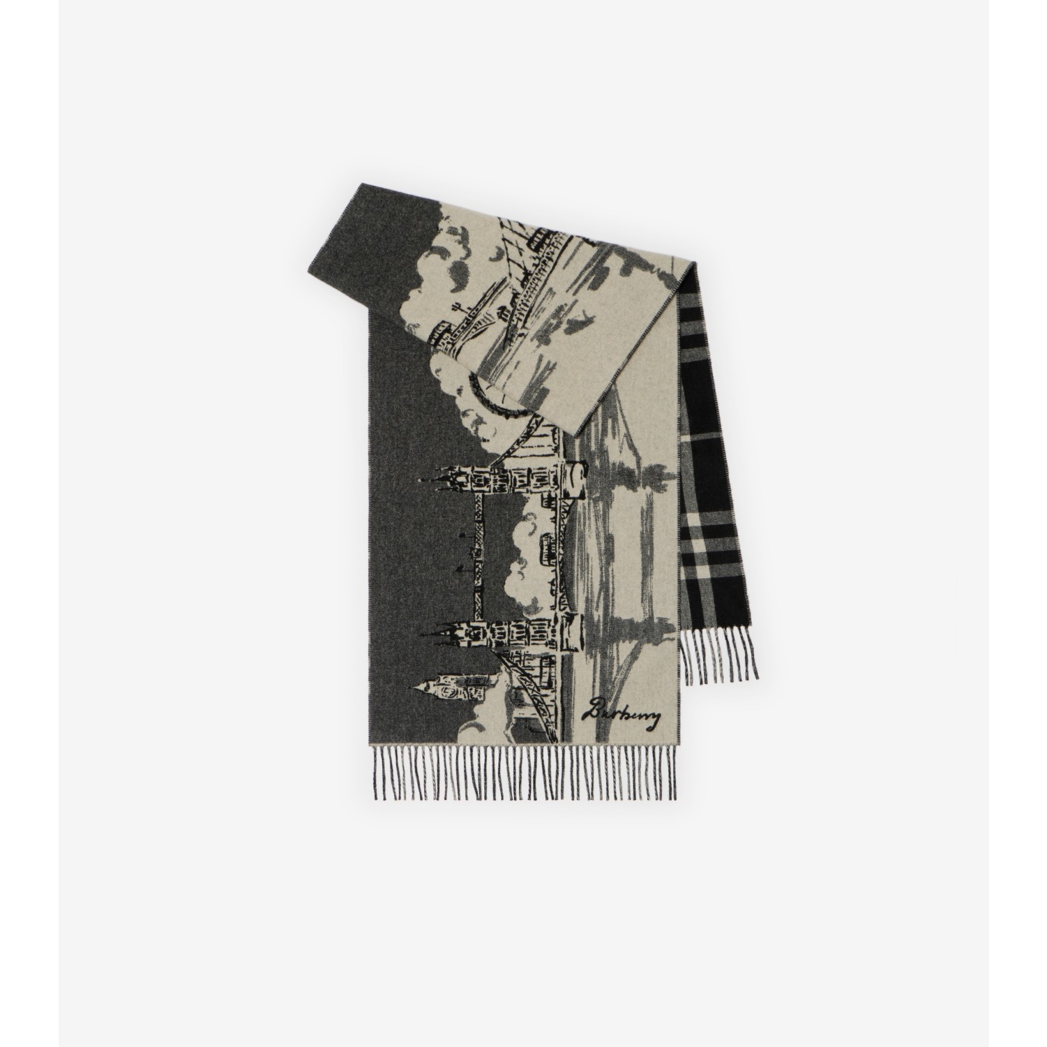 Wide River Thames Cashmere Scarf