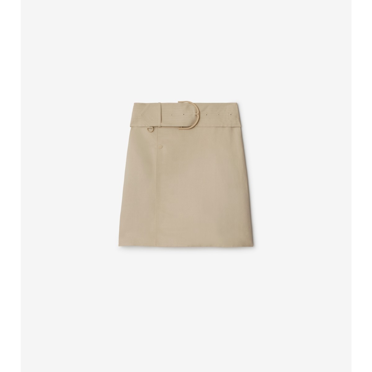 Shop Burberry Canvas Trench Skirt In Oat
