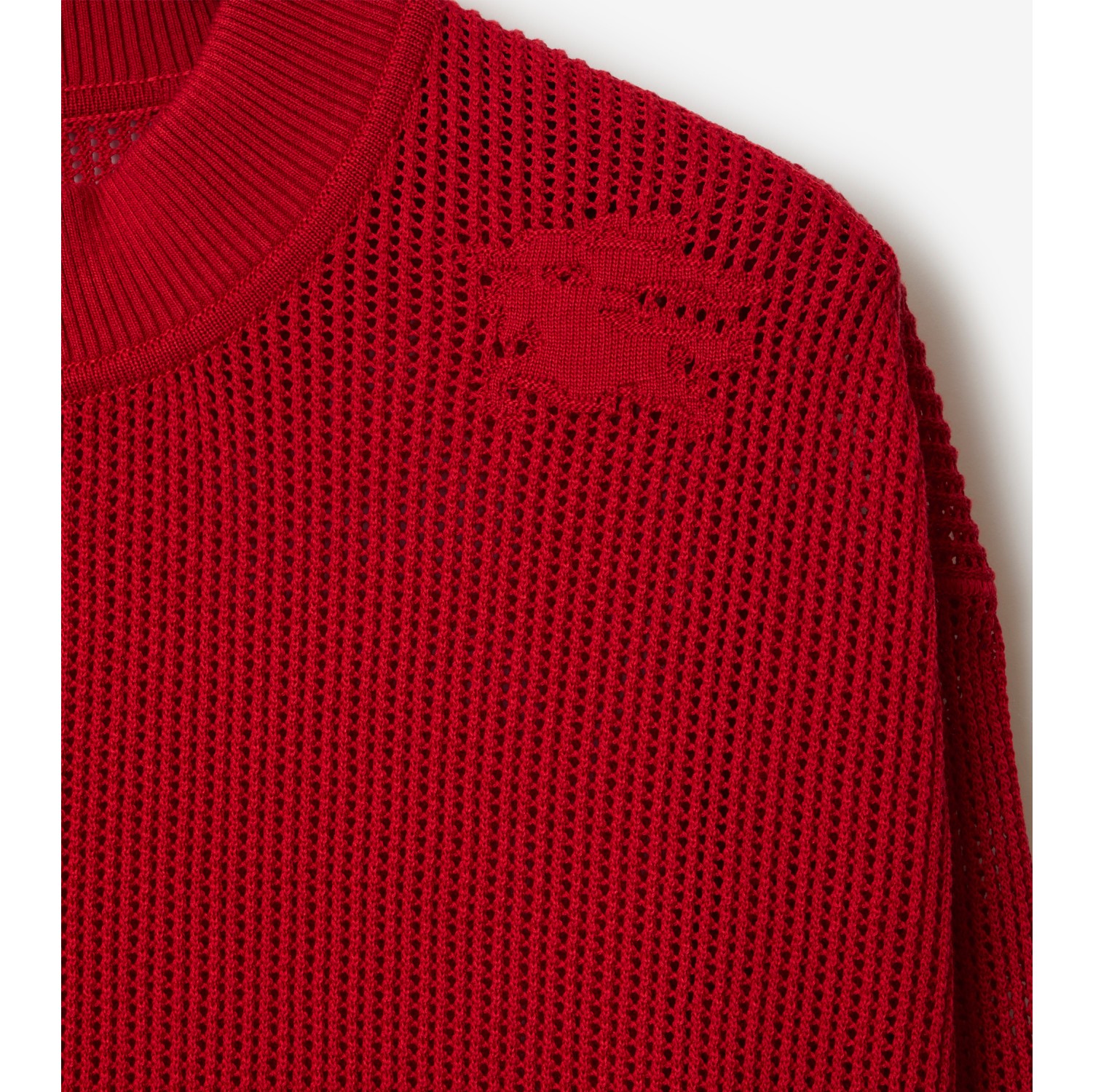 Mesh-Pullover aus Seide und Baumwolle