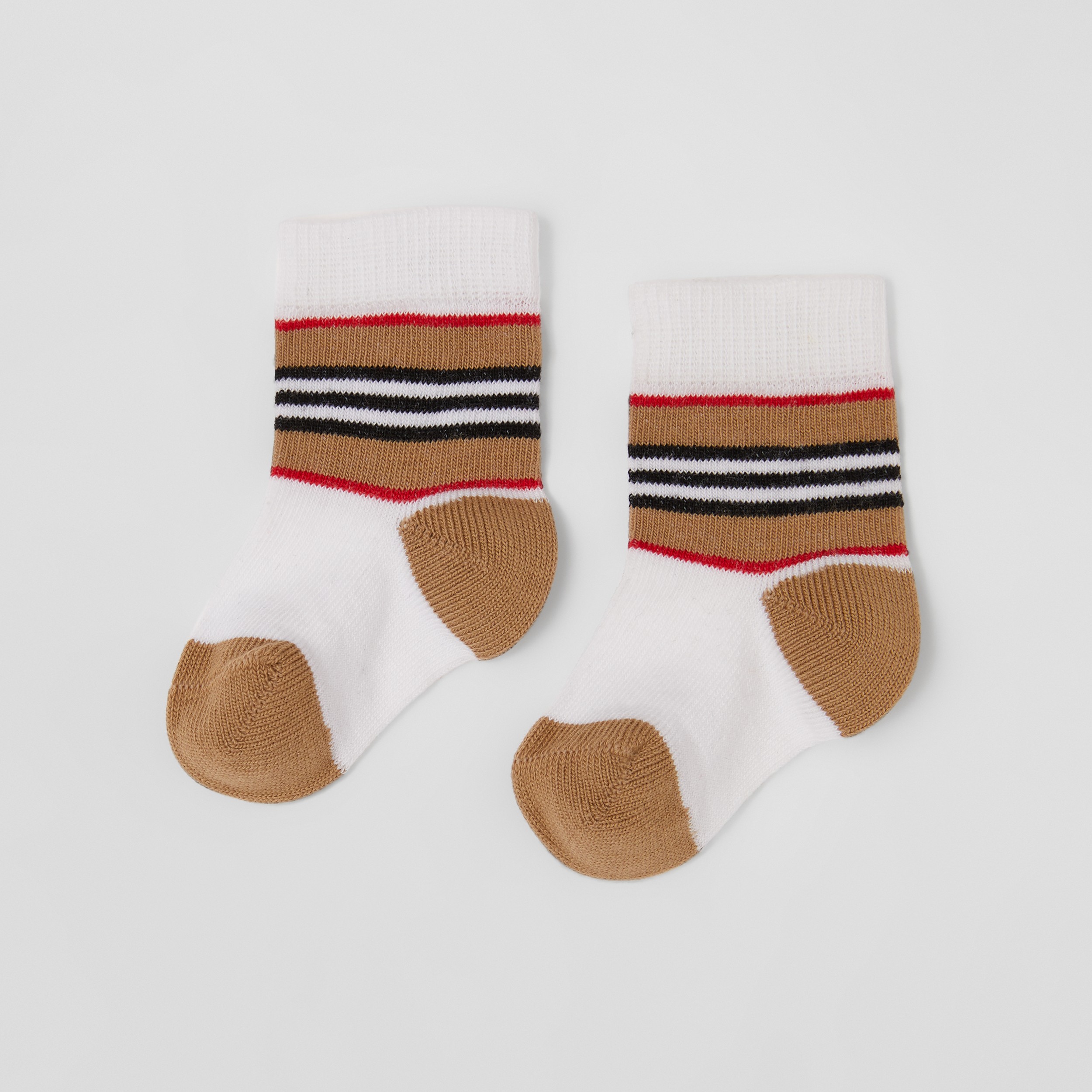Icon Stripe Cotton Blend Two-piece Baby Gift Set in White/beige - Children | Burberry® Official - 4