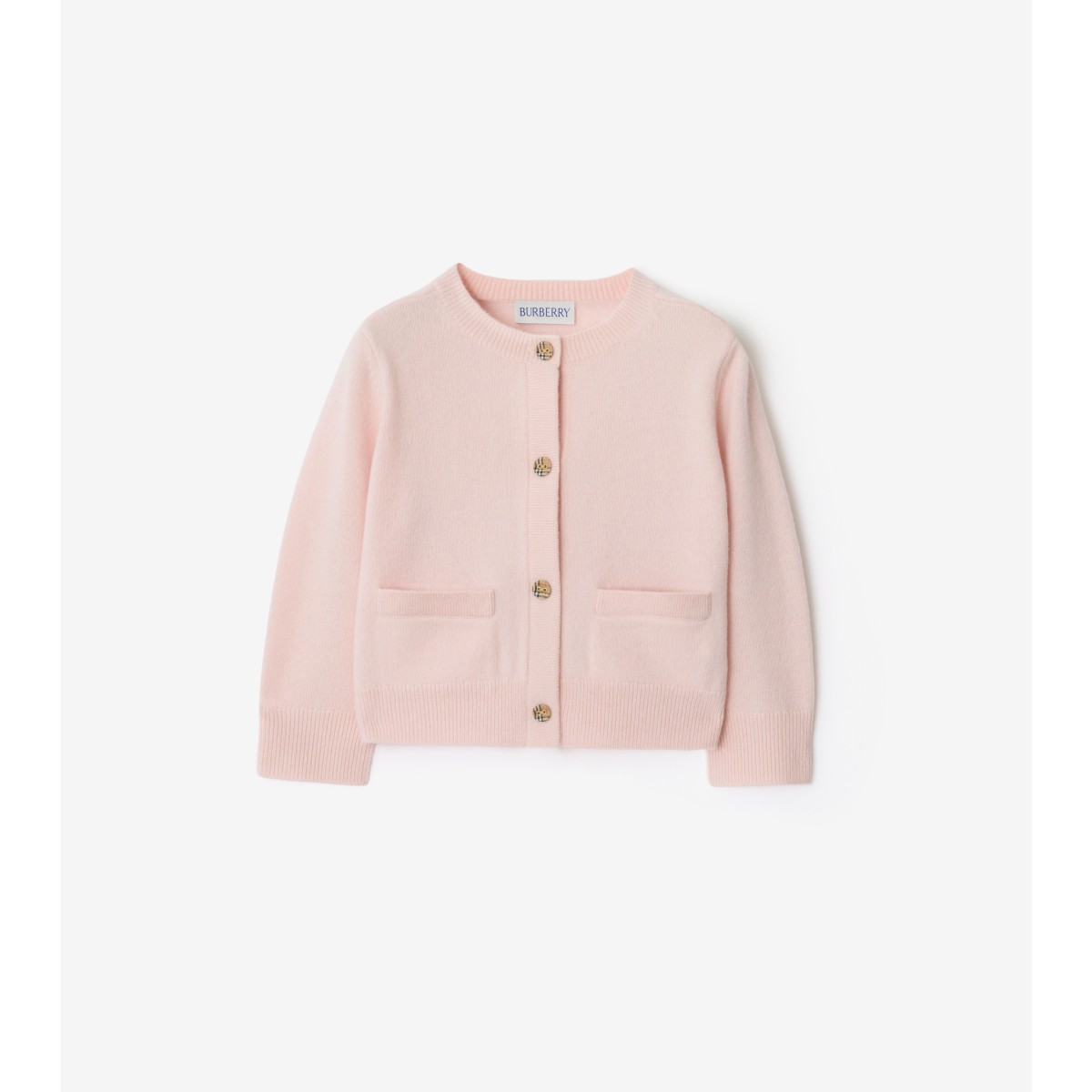  Check Patch Wool Cashmere Cardigan