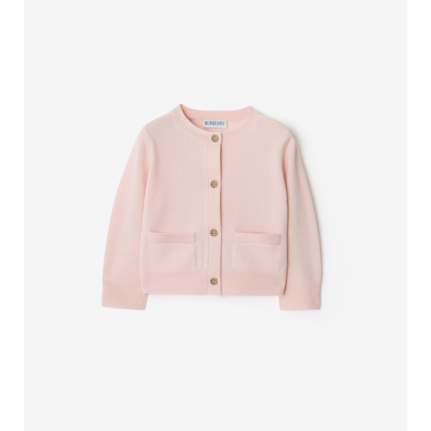 Check Patch Wool Cashmere Cardigan