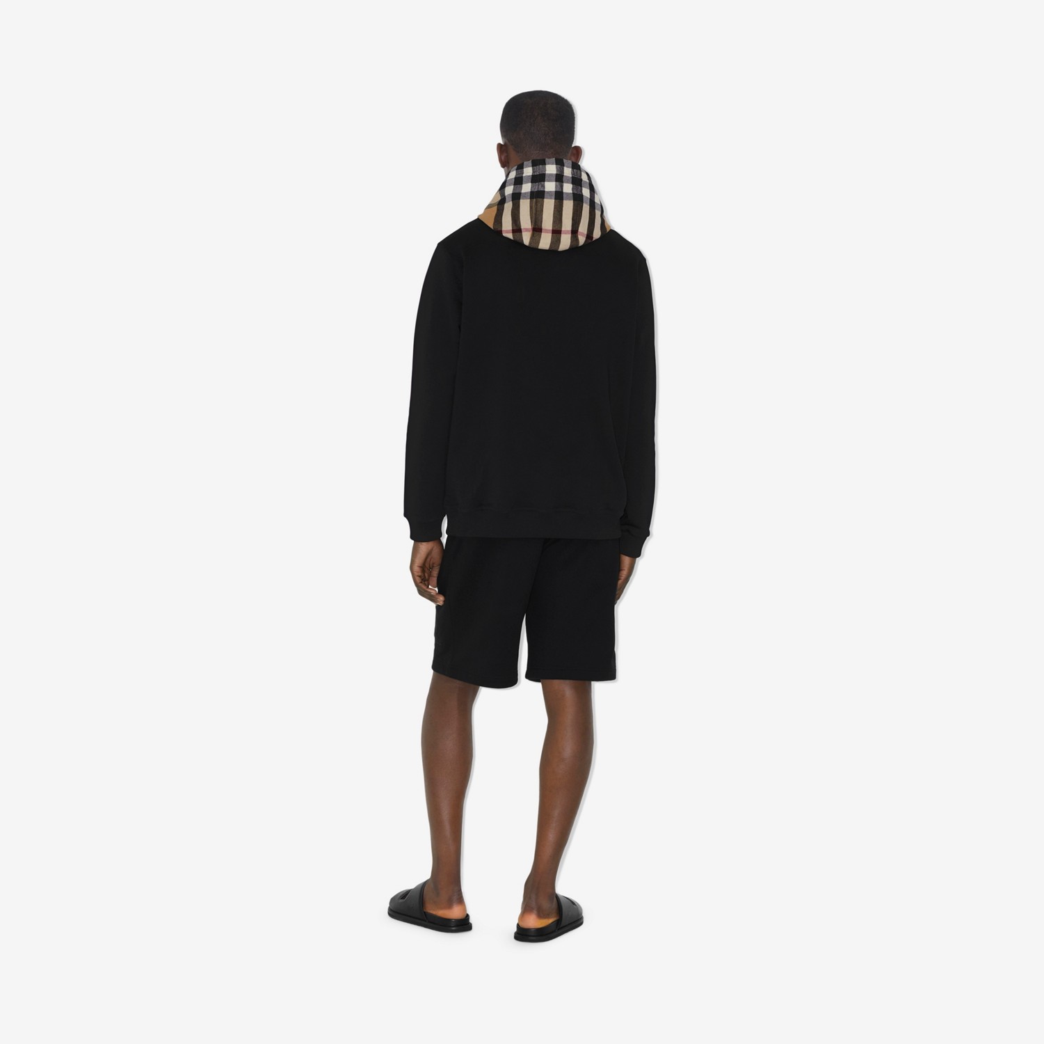 Hoodie en coton avec Check (Noir) - Homme | Site officiel Burberry®