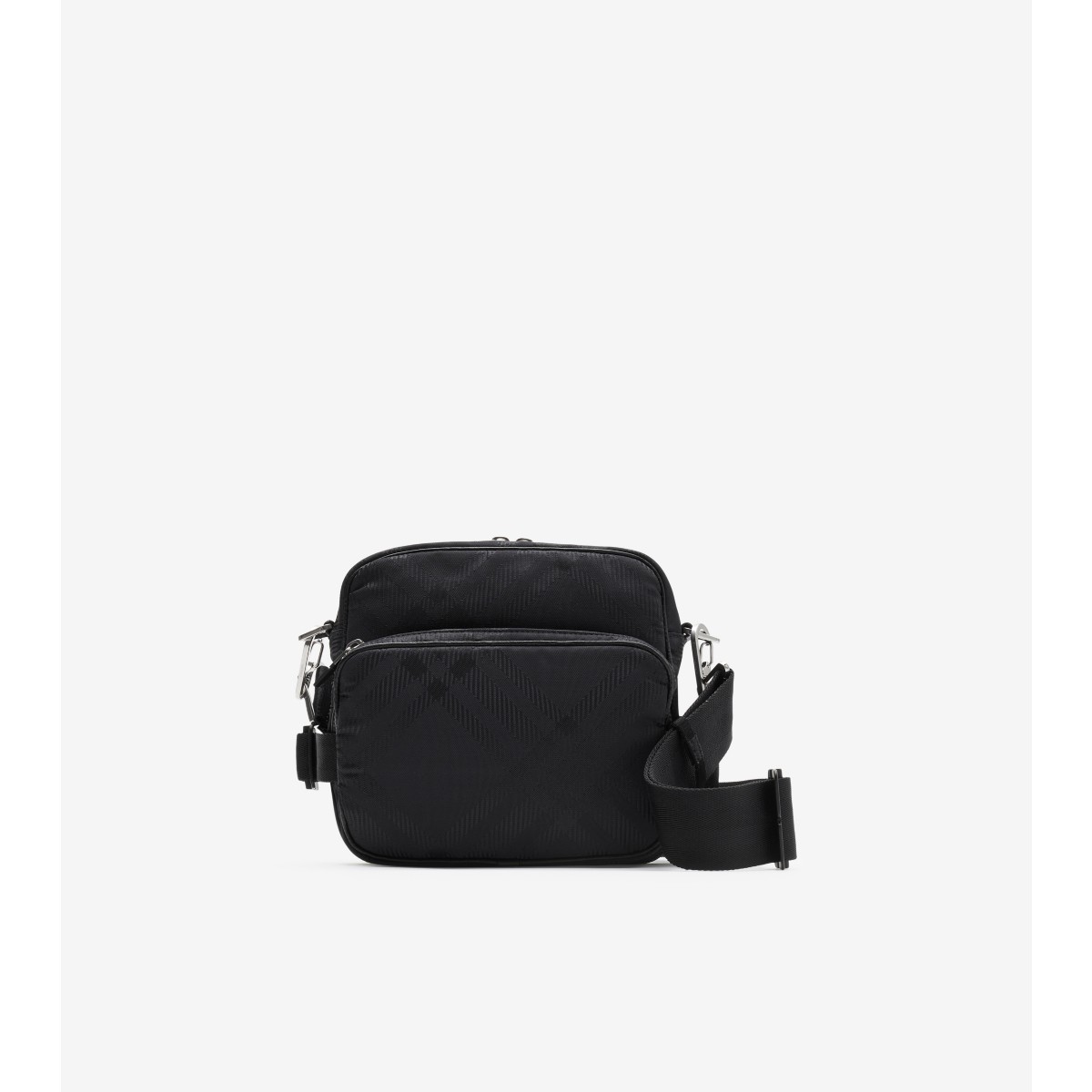 Burberry Check Jacquard Pocket Crossbody Bag In Black
