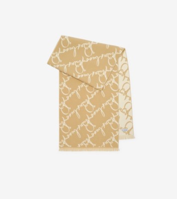 Belt Logo Wool Scarf Sand beige neutral ®