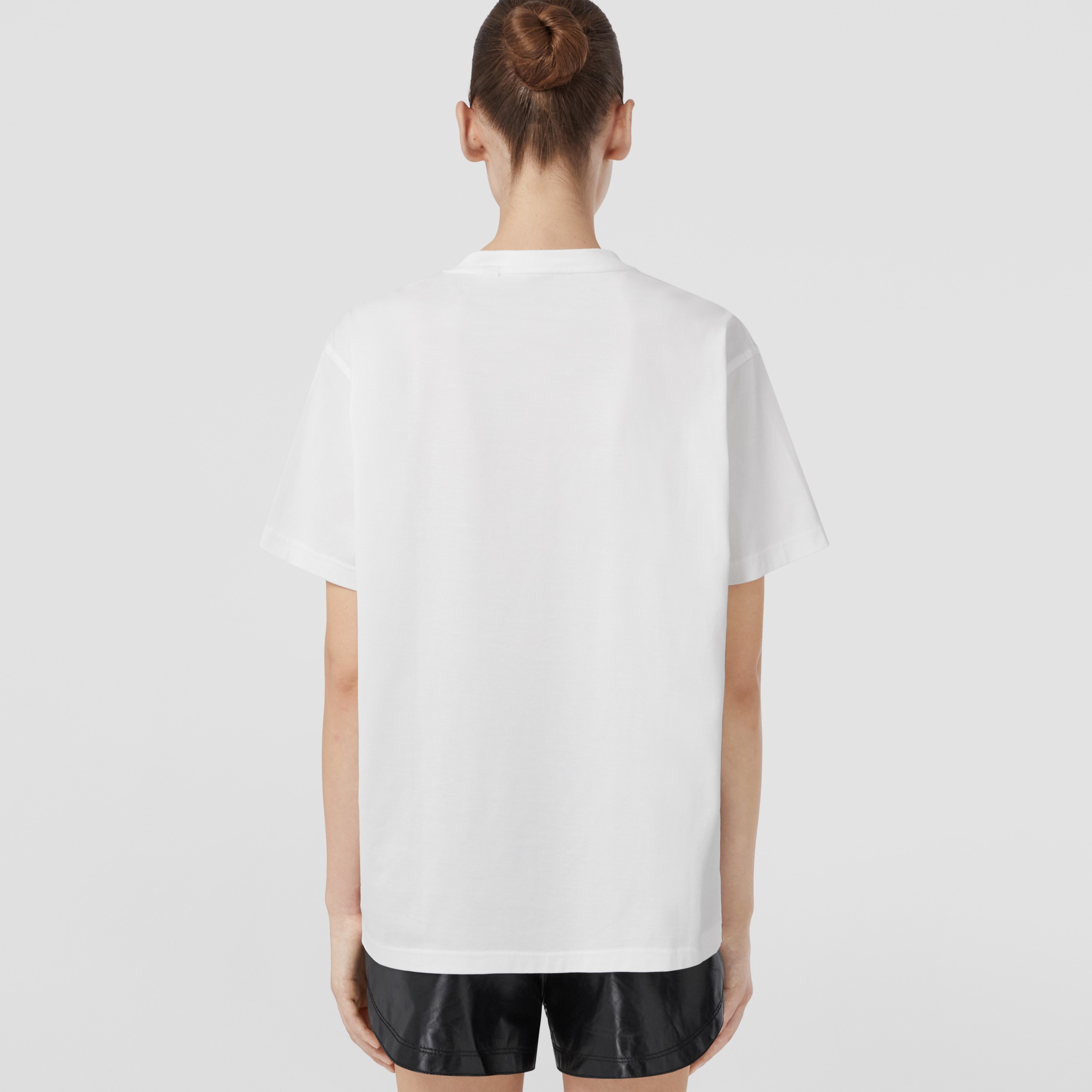 Vintage Check Pocket Cotton Oversized T-shirt in White | Burberry® Official - 3