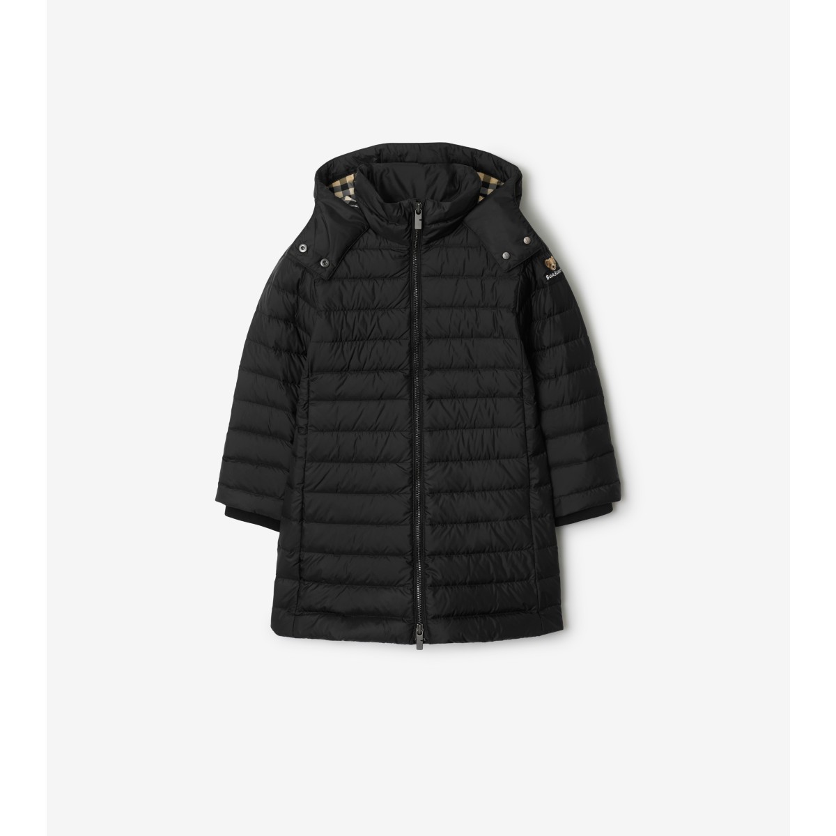  Check Hooded Puffer Coat