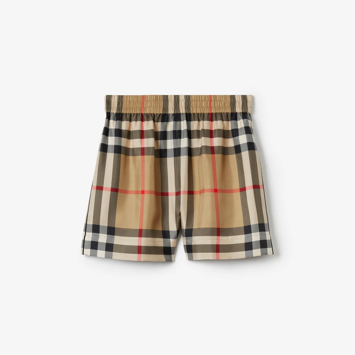 Pantalones cortos en seda a cuadros (Beige Vintage) - Mujer | Burberry® oficial