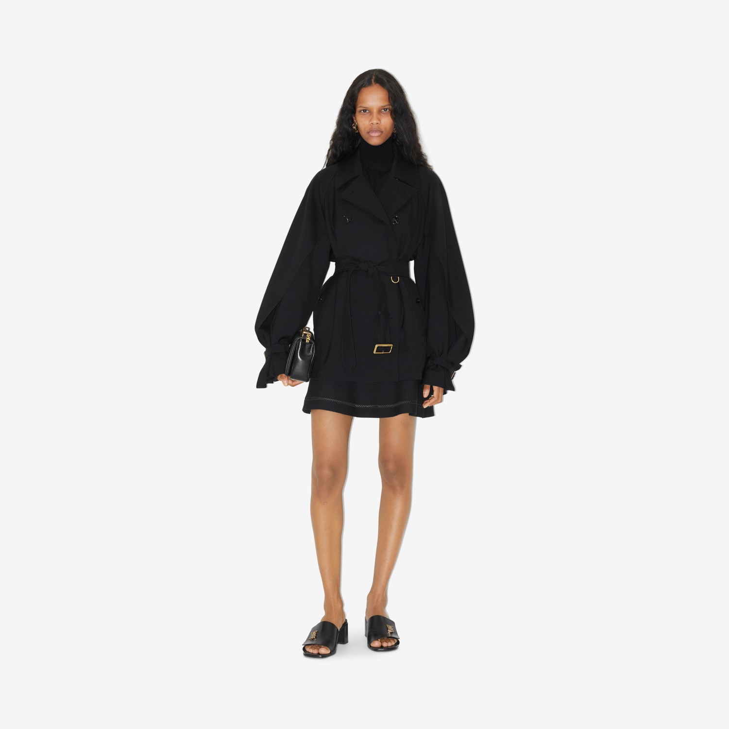 울 블렌드 트렌치 재킷 (블랙) - 여성 | Burberry®