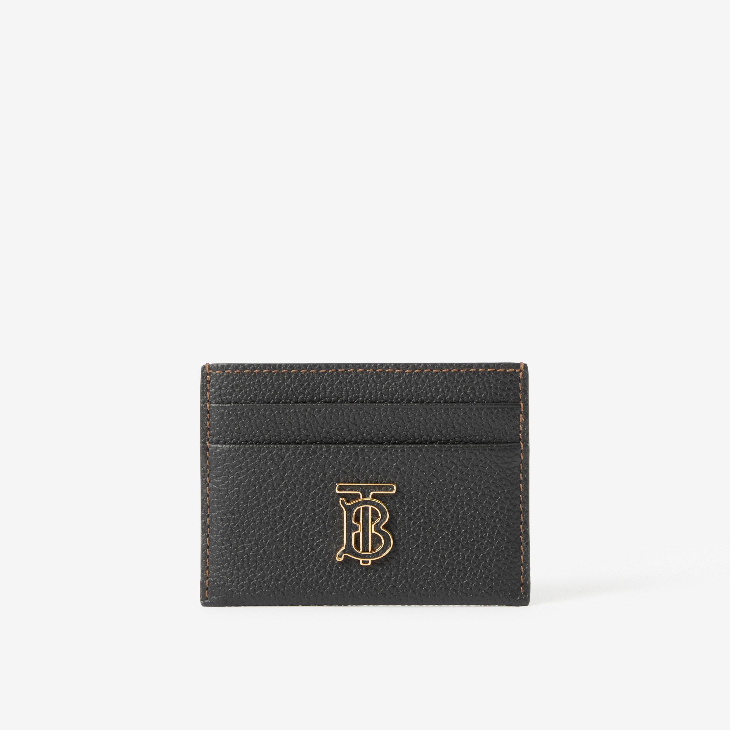 Grainy Leather TB Card Case in Black - Women | Burberry® Official - 1
