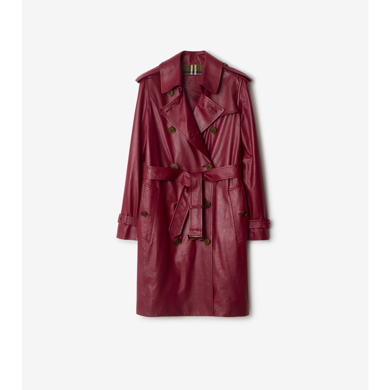 Mid-length Leather Kensington Trench Coat