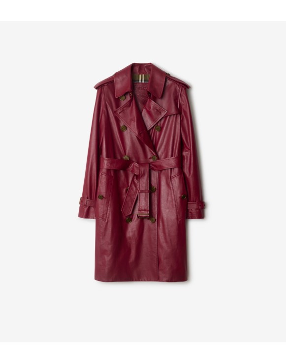 Trench Kensington medio in pelle