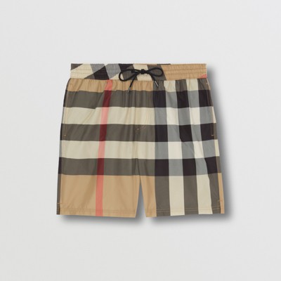 Metallic for Men Mens Clothing Beachwear Save 26% Burberry Synthetic Check Swim Shorts in Brown 