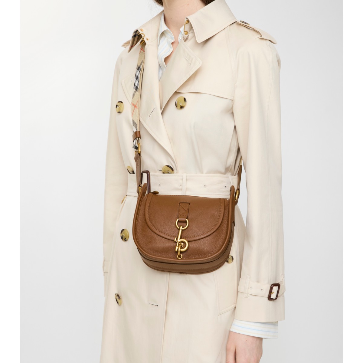  Check Mini B Clip Messenger Bag